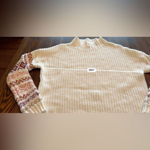 Maurices White Fair Isle Sleeve Sweater Small oversized NWT - Picture 9 of 11
